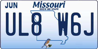MO license plate UL8W6J