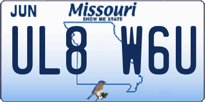 MO license plate UL8W6U