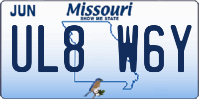 MO license plate UL8W6Y
