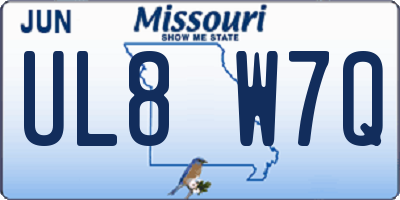 MO license plate UL8W7Q