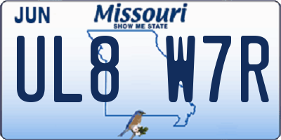 MO license plate UL8W7R