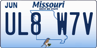 MO license plate UL8W7V
