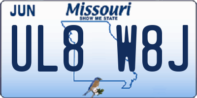 MO license plate UL8W8J