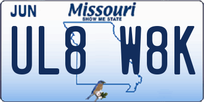 MO license plate UL8W8K