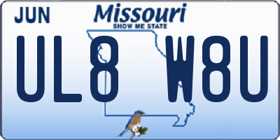 MO license plate UL8W8U
