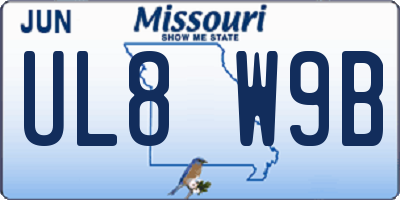 MO license plate UL8W9B