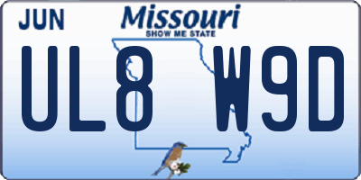 MO license plate UL8W9D