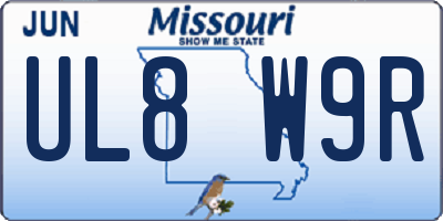 MO license plate UL8W9R