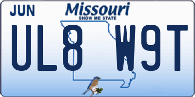 MO license plate UL8W9T