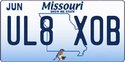 MO license plate UL8X0B