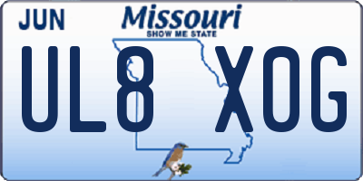 MO license plate UL8X0G