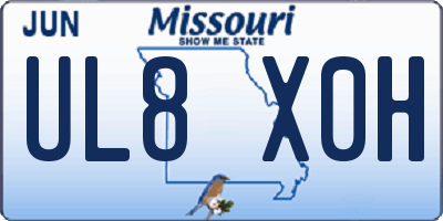 MO license plate UL8X0H