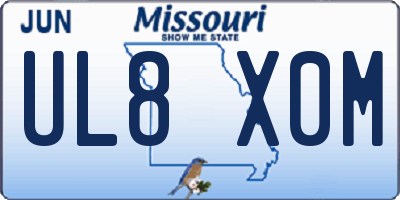 MO license plate UL8X0M