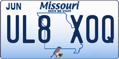 MO license plate UL8X0Q