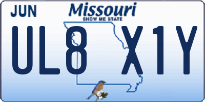 MO license plate UL8X1Y