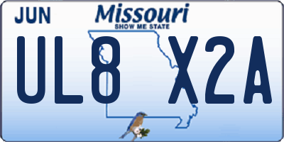 MO license plate UL8X2A