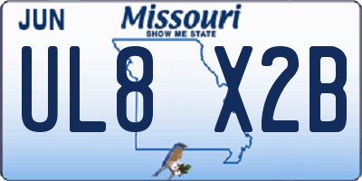 MO license plate UL8X2B