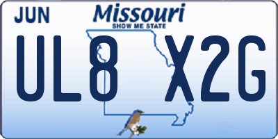 MO license plate UL8X2G