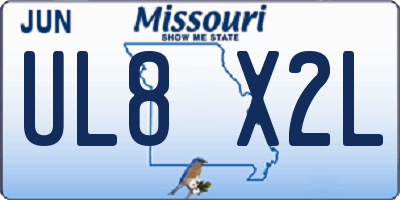 MO license plate UL8X2L
