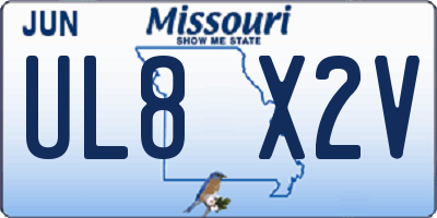 MO license plate UL8X2V