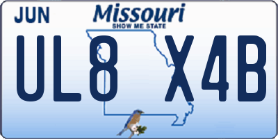 MO license plate UL8X4B