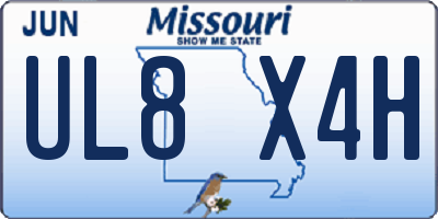 MO license plate UL8X4H