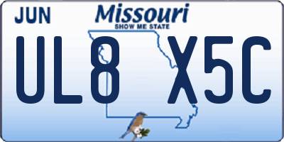 MO license plate UL8X5C