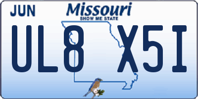 MO license plate UL8X5I