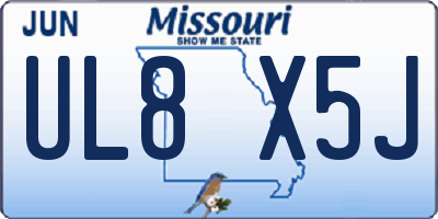 MO license plate UL8X5J