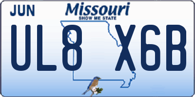 MO license plate UL8X6B