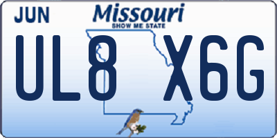 MO license plate UL8X6G