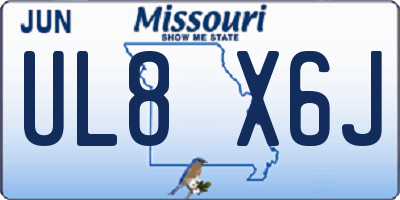 MO license plate UL8X6J