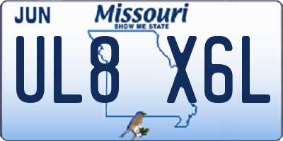 MO license plate UL8X6L