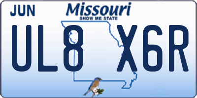 MO license plate UL8X6R