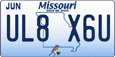MO license plate UL8X6U