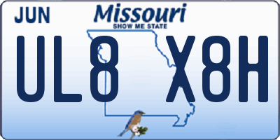 MO license plate UL8X8H