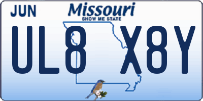 MO license plate UL8X8Y