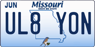 MO license plate UL8Y0N
