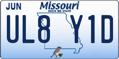 MO license plate UL8Y1D