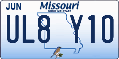 MO license plate UL8Y1O