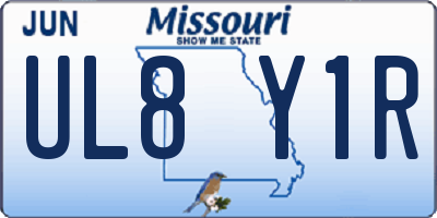 MO license plate UL8Y1R