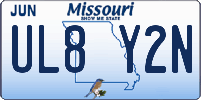 MO license plate UL8Y2N