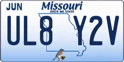 MO license plate UL8Y2V