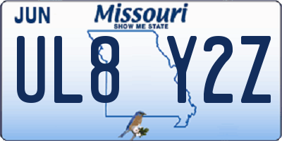 MO license plate UL8Y2Z