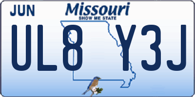 MO license plate UL8Y3J