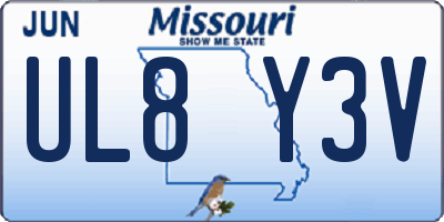 MO license plate UL8Y3V