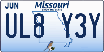 MO license plate UL8Y3Y