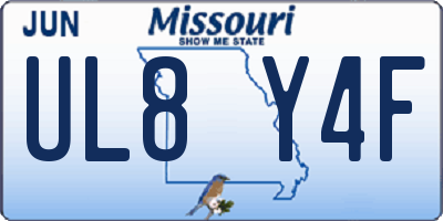 MO license plate UL8Y4F