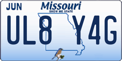 MO license plate UL8Y4G