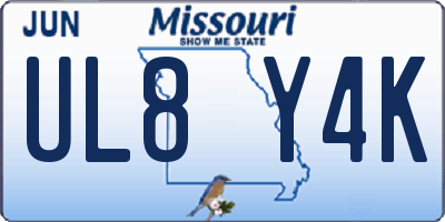 MO license plate UL8Y4K